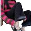 Pantalones de pana gruesa con forro polar de chenilla, pierna ancha para mujer, Otoño e Invierno, Talla Pequeña, Nuevos 2026, Tiro Alto, Caída Suelta, Largo hasta el Suelo