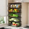 Prateleira de Armazenamento para Mesa, Aparador para Sala de Estar, Organizador em Camadas para Lanches e Copos de Água, Cesta de Armazenamento para Frutas e Vegetais de Cozinha