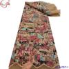 Vestido falda de encaje de malla fina bordado patchwork suave de punto teñido tela de lentejuelas colorida estilo sirena europeo y americano