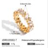Design Calmo e Elegante, Moderno Normcore Ouro 18K Aço Inoxidável Anel de Zircônia Branca de Formato Especial Colar de Aço Inoxidável Joias