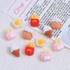 Mini papas fritas tejidas comida de juego caricatura DIY pegamento de crema resina accesorios pequeños hebilla de zapato con agujero material para joyería bolsa
