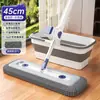 Mopa manos libres para uso doméstico, limpieza en un paso, herramienta de fregado para personas perezosas, doble uso para húmedo y seco, mopa absorbente, mopa plana para limpieza de azulejos