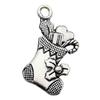 Colgante de aleación con diseño de muñeco de nieve, árbol de Navidad, ciervo y copo de nieve, surtido de 20 unidades, serie navideña, colgante de plata antigua.