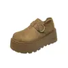 Zapatos de mujer Birkenstock con plataforma de suela gruesa para aumentar la altura, nuevos mocasines versátiles slip-on de otoño 2026, zapatos de vestir simples estilo Birkenstock