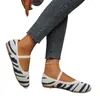 Nova Coleção Primavera/Verão 2027 Sapatos Rasos Redondos de Tamanho Grande Europeus e Americanos para Mulheres Sapatos Casuais Transfronteiriços Tamanho 42 Sapatos de Tricô para Exportação