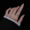 Anillo de plata Nalan S925 para mujer, con personalidad sencilla, de bambú, abierto, con forma de hueso pequeño, anillo de cola J0812