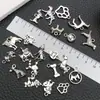 1 Nuevo Modelo de Aleación de Plata Antigua Serie Animal Perro Colgante Encanto Pulsera DIY Collar Llavero Accesorio de Joyería
