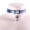 Collar cruzado de cuero PU gótico de Amazon con comercio exterior oscuro de Halloween Y2K transfronterizo entre Europa y Estados Unidos