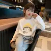 Camiseta Top Manga Longa Algodão Puro Versátil Estilo Coreano para Bebê Novidades Primavera/Outono 2026 Estampa Cartoon para Meninas Camada Base Casual t