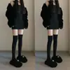 Calcetines Negros de Piel de Ternera para Mujer, Calcetines JK de Primavera y Otoño, Calcetines de Media Pantorrilla para Mujer, Calcetines Largos de Tubo Alto Adelgazantes para Otoño e Invierno