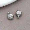 Aço Inoxidável Dourado 12 Cores Pedra de Nascimento Pingente Acessórios de Joia DIY Pedra da Sorte Europeia e Americana Pingente de Colar Pedra de Nascimento