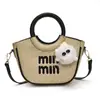 Bolsa de Mão para Comércio Exterior Feminina, Bolsa Cesta de Mercado de Nicho, Bolsa Trançada com Letra W, Nova Bolsa Versátil de Ombro e Transversal 2026