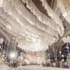 Adereços de casamento cortina de gaze decorativa fio de teto em forma de S fio suíço layout de local de casamento rede decorativa fio de teto de nuvem