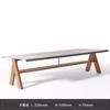 Mesa y silla de comedor para exterior de teca tejida, resistente al agua y al sol, de mármol, de ratán, para jardín, patio y ocio.