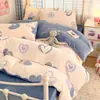 Conjunto de roupa de cama para dormitório estudantil: Série de conjunto de cama para dormitório em veludo de leite, espesso, macio, quente e fofo