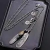 Juego de Cadena Taijiao Cadena Estilo Takahashi Wulang Collar Cruz de Plumas Mujeres y Hombres Cadena de Lana Estilo Similar a Yu Wenle