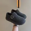 Sapatos Birkenstock de Lã com Solado Grosso para Aumentar a Altura para Mulheres, Novo Estilo Inverno 2026, Forrados com Lã, Sapatos Birkenstock Peludos Confortáveis para Calçar