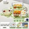 Pote de Vidro Espesso para Micro-ondas, Marmita, Caixa Bento, Tigela de Sopa, Recipiente de Alimentos Compartimentado Selado para Levar Refeições para o Trabalho
