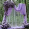 Cortina de Gasa de Malla Exclusiva Transfronteriza Decoración de Fondo para Fiesta de Boda al Aire Libre Cortina para Arco de Boda Gasa para Techo