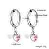 Pendientes de Zirconia de Lujo Ligero Estilo Europeo y Americano, Clavos Dulces y Sencillos en Forma de Corazón, Pendientes Chapados en Oro de Acero Inoxidable, Venta Directa del Fabricante