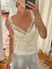 Camisola Sexy de Encaje con Cuello en V, Estilo Puro Deseo, Espalda con Lazo, Top que Ceñe la Cintura, para Mujer, Transfronteriza Europea y Americana, Primavera/Verano 2026
