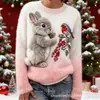 Nueva sudadera de franela para mujer con estampado digital 3D navideño, sitio web independiente transfronterizo Amazon, otoño/invierno 2026