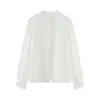 Nova Coleção Primavera 2026 Estilo Europeu e Americano Moda Versátil Casual Simples Camisa com Acabamento em Renda Top Feminino 1303736