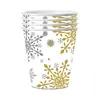 Navidad Dorado y Plateado Copo de Nieve Tema Fiesta Vajilla Platos de Papel Desechables Vasos de Papel Servilletas de Papel Decoración de Fiesta Accesorios Suministros