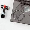 Pulseira Sino Caizi de Anel Duplo Estilo Simples Feminino Design Ins de Luxo Leve Pulseira de Prata Masculina e Feminina Pulseira Elegante de Alto Nível