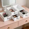 Caixa de armazenamento de mesa empilhável, organizador de cosméticos, organizador tipo gaveta, armário de armazenamento, organizador de livros e caixa de armazenamento