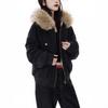 Moderna Chaqueta de Algodón con Capucha de Felpa Estilo Chino para Mujer, Nuevo Abrigo de Algodón Holgado Estilo Americano de Invierno con Forro Acolchado