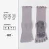 Calcetines de yoga de encaje para mujer, calcetines finos sin costuras de media pantorrilla para primavera y otoño, antibacterianos grado 10A, resistentes al olor, absorbentes de sudor, calcetines deportivos para dedos.