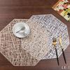 Directo de fábrica, disponible, PVC, dorado, diferentes formas de hojas, hueco, aislamiento térmico, decoración, alfombrilla para el hogar, alfombrilla de mesa, alfombrilla occidental