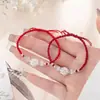 Nueva Cuerda de Mano de Loto Chino Tejida a Mano Ajustable Artística Simple Moda Pulsera Pulsera Regalo para Pareja de Mujeres
