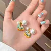 Moda de Verano Azul Fresco Esmalte Caballo de Troya Perla Shijia Collar Cadena de Clavícula de Lujo Ligero Nicho Gama Alta