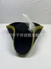 Sombrero Triángulo de Encaje Dorado con Plumas de Avestruz y Velcro para Halloween, Danza, Fiesta de Carnaval, Fieltro, Sombrero de Piratas del Caribe