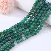 Ágata Listrada Verde Natural Contas Redondas Ágata Verde Contas Soltas Enroladas em Seda Acessórios para Brincos Pulseira DIY Feitos à Mão