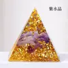 Adorno de Pirámide de Resina con Grava de Cristal Personalizado 3cm Pirámide de Cristal Decoración Creativa DIY para Escritorio del Hogar