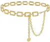 Cadena Cuadrada de Metal Calado Transfronteriza Retro Europea y Americana Estilo Étnico Cadena para el Cuerpo Empalme Decorativo Casual Cadena para la Cintura para Mujeres