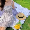 Vestido Camisola Floral Feminino Verão 2025 Novo Francês Petite Temperamento Vestido Curto Fofo Vestido Regata