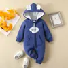 Macacão Moletom com Capuz e Coração para Bebê 0-2 Anos Macacão com Zíper e Laço para Bebê Moletom Outono e Inverno Macacão Morango