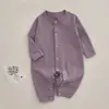 Ropa para bebé para primavera y otoño, mameluco sin costuras, mameluco de algodón puro cómodo de manga larga para bebé, pijamas para niños, conjunto de una pieza para bebé