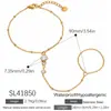 Pulseira de Aço Inoxidável Cruzada Fashionável Tendência Estilo Ins Corrente para Dorso da Mão Cravejada com Zircônia Banhada a Ouro 18K Real À Prova d'Água Resistente à Descoloração Joia para Mão