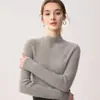 Suéter Base de Cachemir 100% Tejido en Punto Trenzado Cuello Medio Alto Corte Ajustado Cálido Cómodo Suave Agradable a la Piel Top
