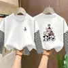 Camiseta de manga larga para niña, nueva y elegante de otoño 2026, top infantil único y súper lindo, camiseta básica de rayas de algodón puro