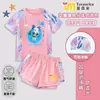Traje de baño de dos piezas lindo y adorable de dibujos animados para niñas, alta elasticidad, absorbe la humedad, traje de baño de manga corta, elegante y anti-exposición para niños