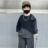 Traje de Algodón Puro a Rayas con Bloques de Color para Niño, Ropa Deportiva Nueva y Elegante para Niños, Cálido, Transpirable, Suave, Antipilling y Indeformable