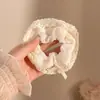 Lazo para el pelo de osito dulce, Cuerda para el pelo de estilo perezoso lindo, Gomita de terciopelo con lazo para mujer, Accesorio para el pelo de mujer