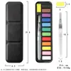 Caneta-tinteiro Novo Modelo Transfronteiriça Tinta Aquarela Sólida Caixa de Ferro Preta Conjunto de Cores Específicas para Arte Conjunto de Aquarela para Mistura