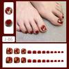 J86-Unhas dos pés acabadas com acabamento em ouro vestível, pequenas flores, palitos para manicure, rede vermelha, explosões, palitos para unhas postiças